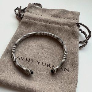 David Yurman Classic Cable Bracelet Sterling Silver with Black Onyx and Diamonds